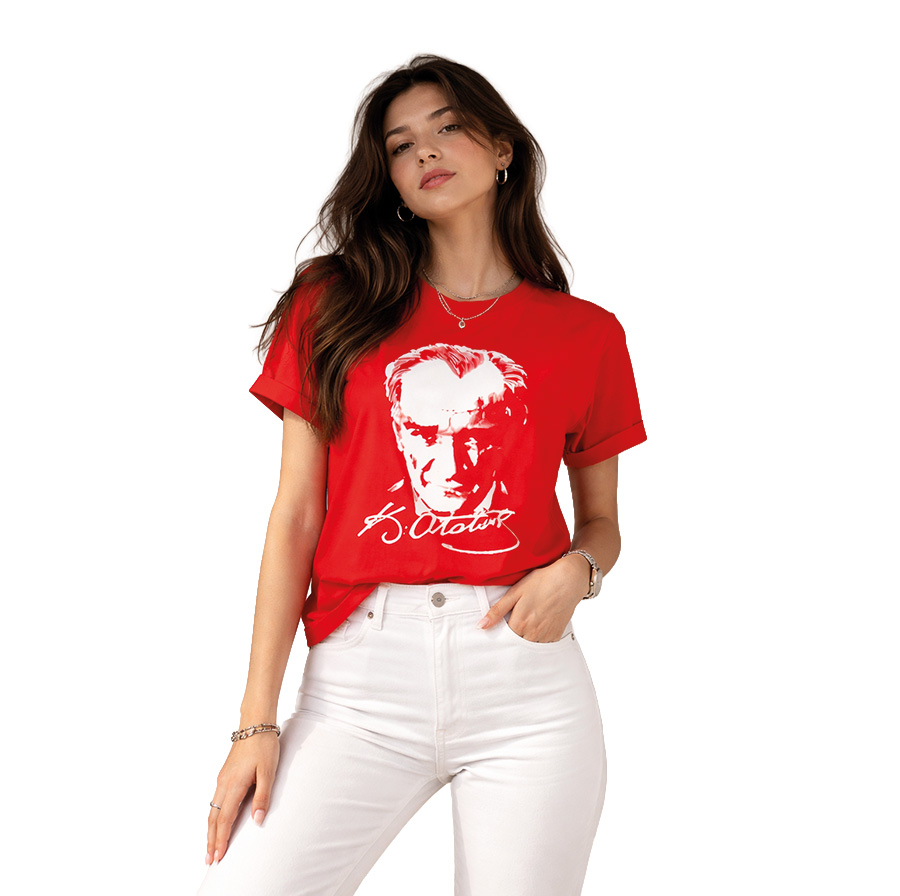 Premium Atatürk Portresi Baskılı Unisex Tshirt