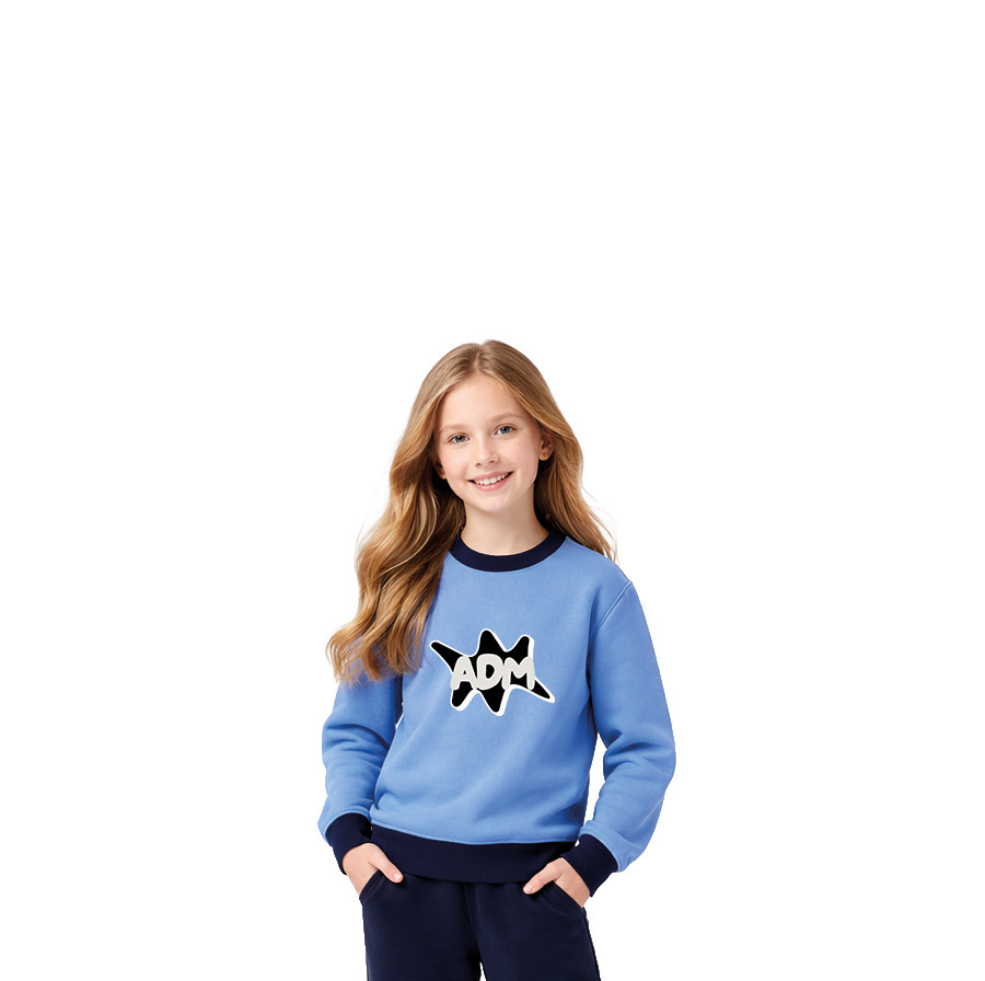 Premium Renkli Bisiklet Yaka Okul Sweatshirt