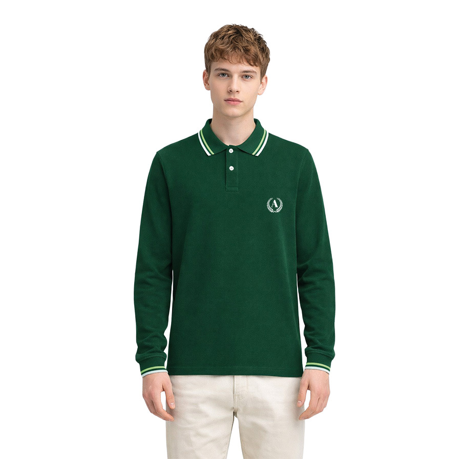 Premium Polo Yaka Uzun Kol Okul Tshirt