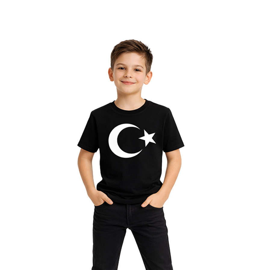 Premium Ay Yıldız Baskılı Unisex Tshirt