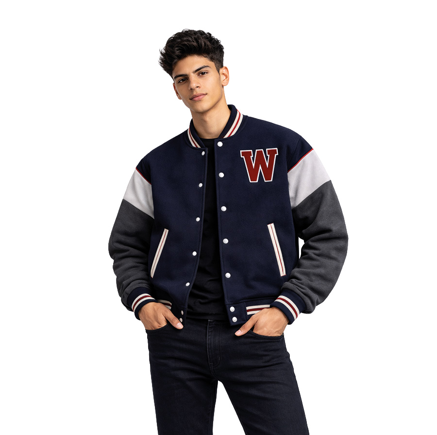 Premium Kaşe Kol Deri Detaylı Kolej Ceket