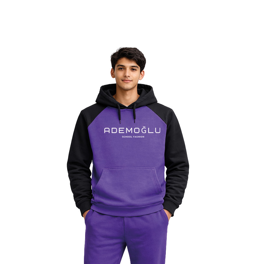 Premium Kapüşonlu Reglan Kol Okul Sweatshirt