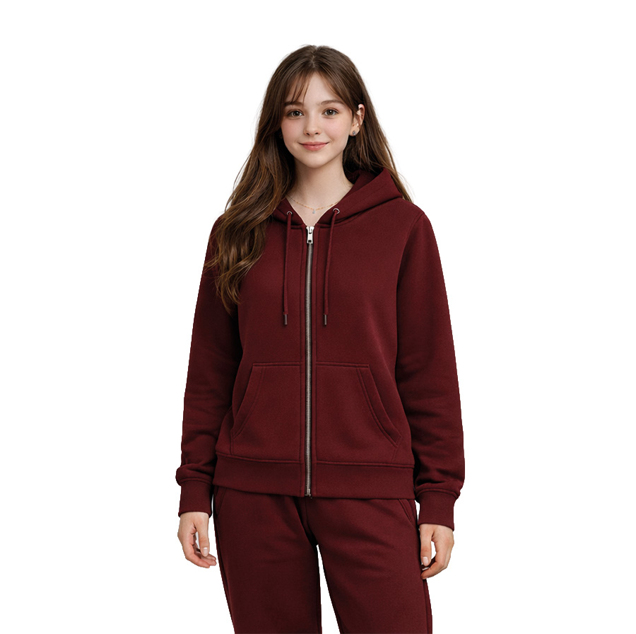 Düz Renk Fermuarlı 3 İplik Şardonlu Okul Sweatshirt