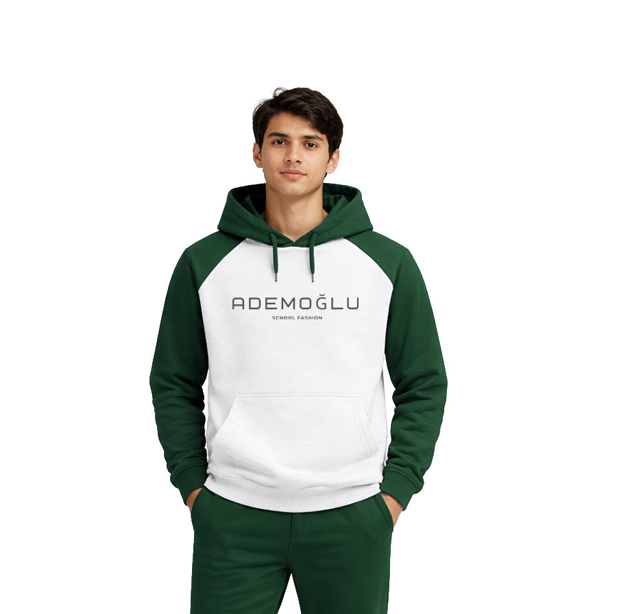 Premium Kapüşonlu Reglan Kol Okul Sweatshirt