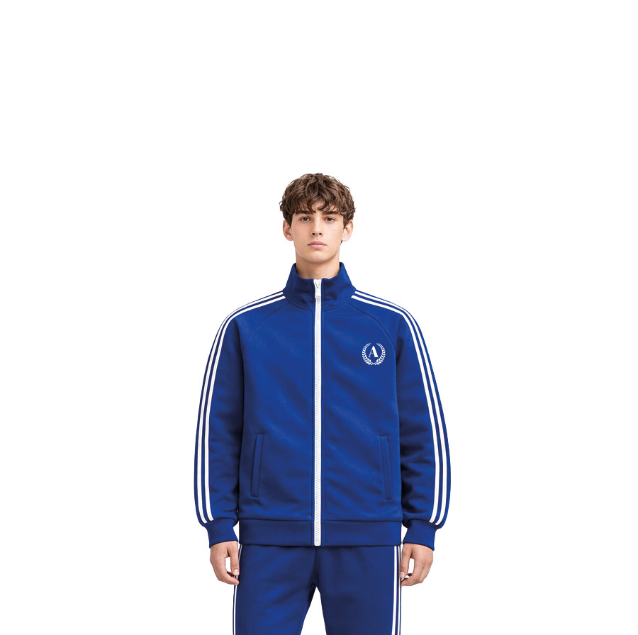 Fermuarlı Yan Çizgili Dik Yaka Okul Sweatshirt